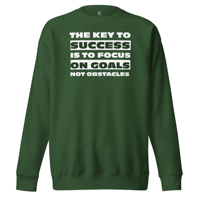 Men's Premium Green Sweatshirt - Focus on Goals