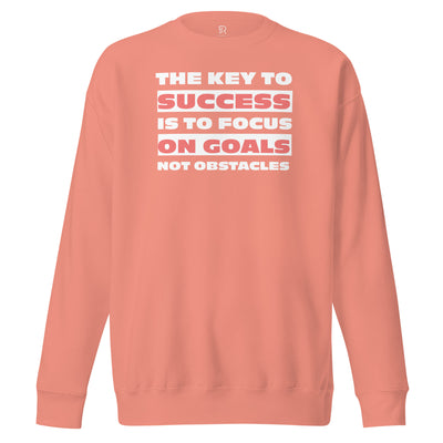 Men's Premium Pink Sweatshirt - Focus on Goals