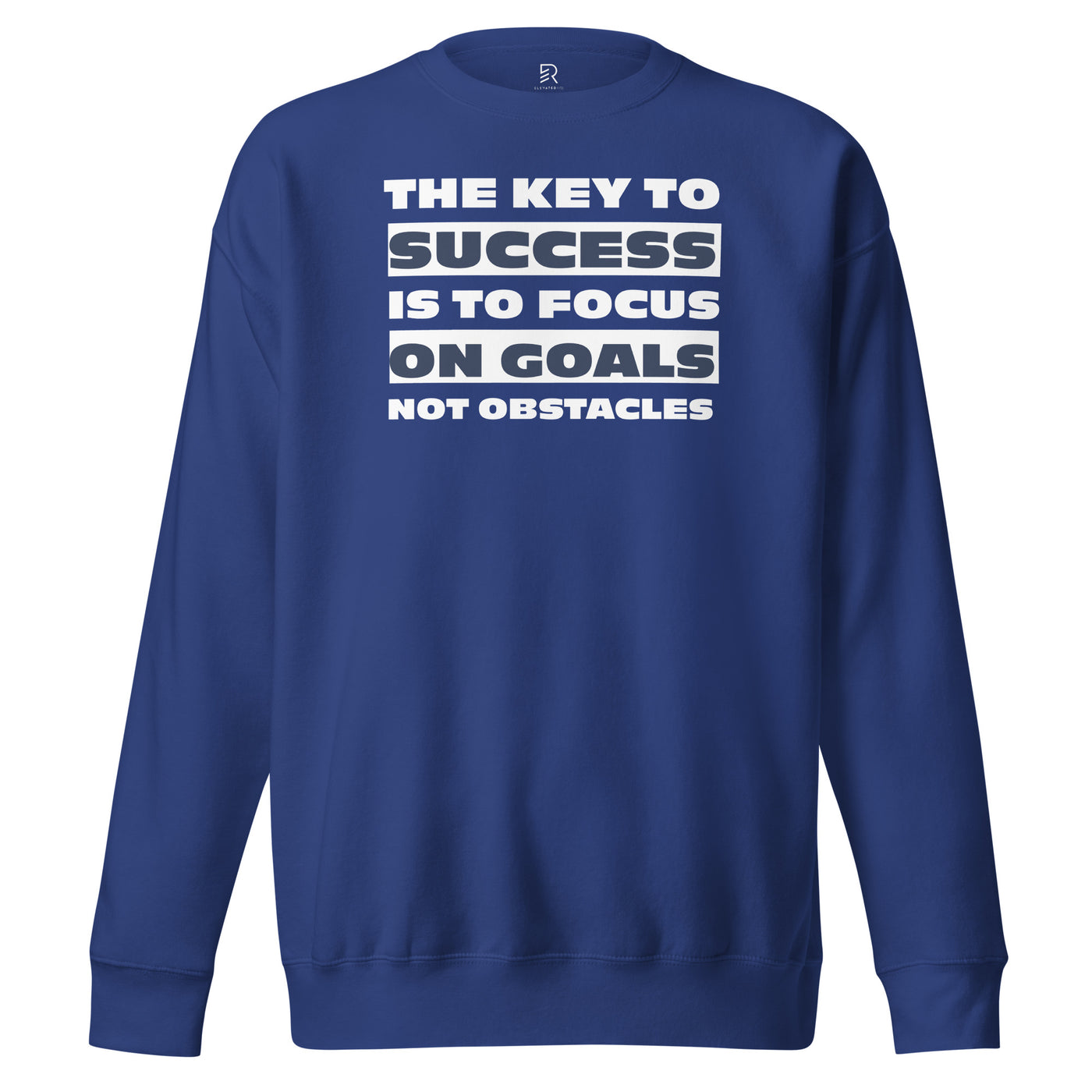 Men's Premium Royal Blue Sweatshirt - Focus on Goals