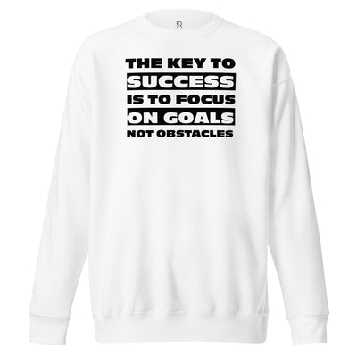 Men's Premium White Sweatshirt - Focus on Goals