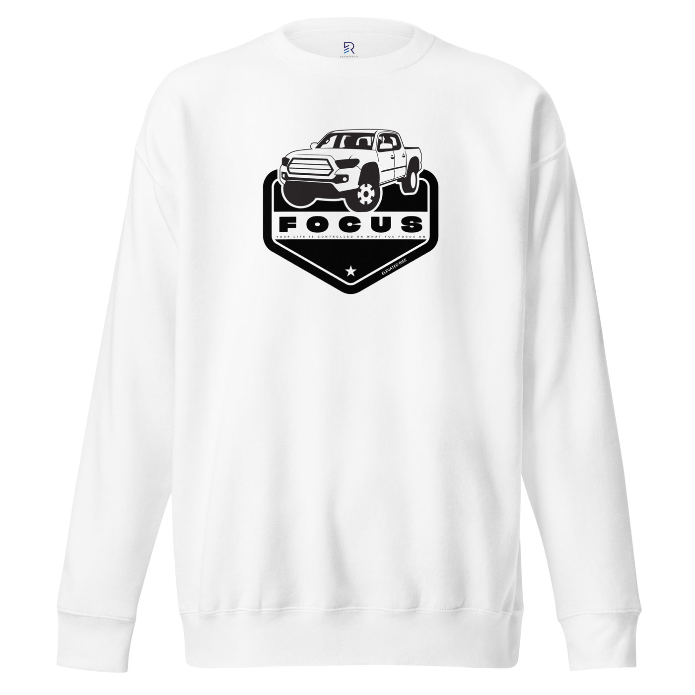 Men's Premium White Sweatshirt - Focus On