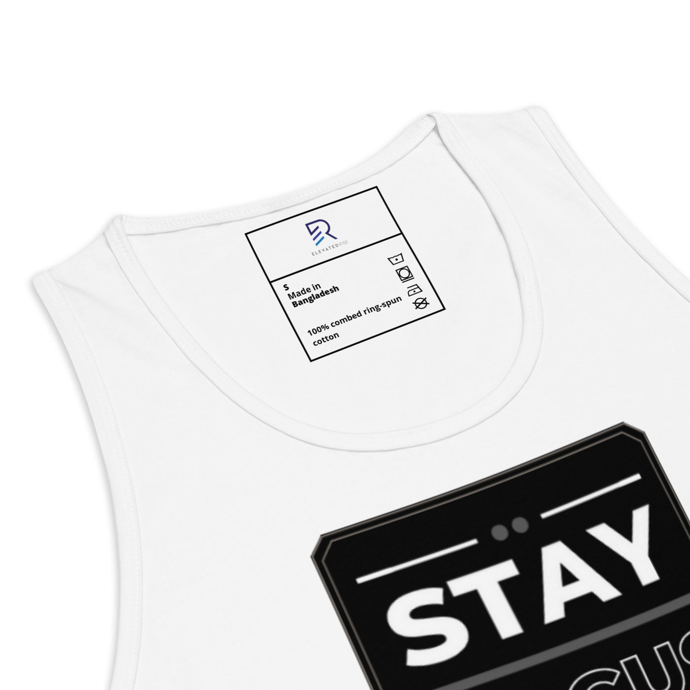 Men’s Premium White Tank Top - Stay Focus Work Hard