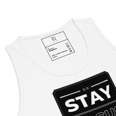 Men’s Premium White Tank Top - Stay Focus Work Hard