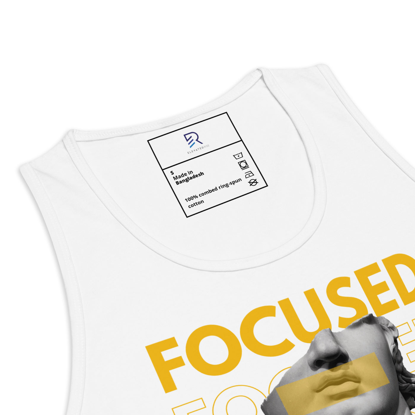 Men’s Premium White Tank Top - Focused