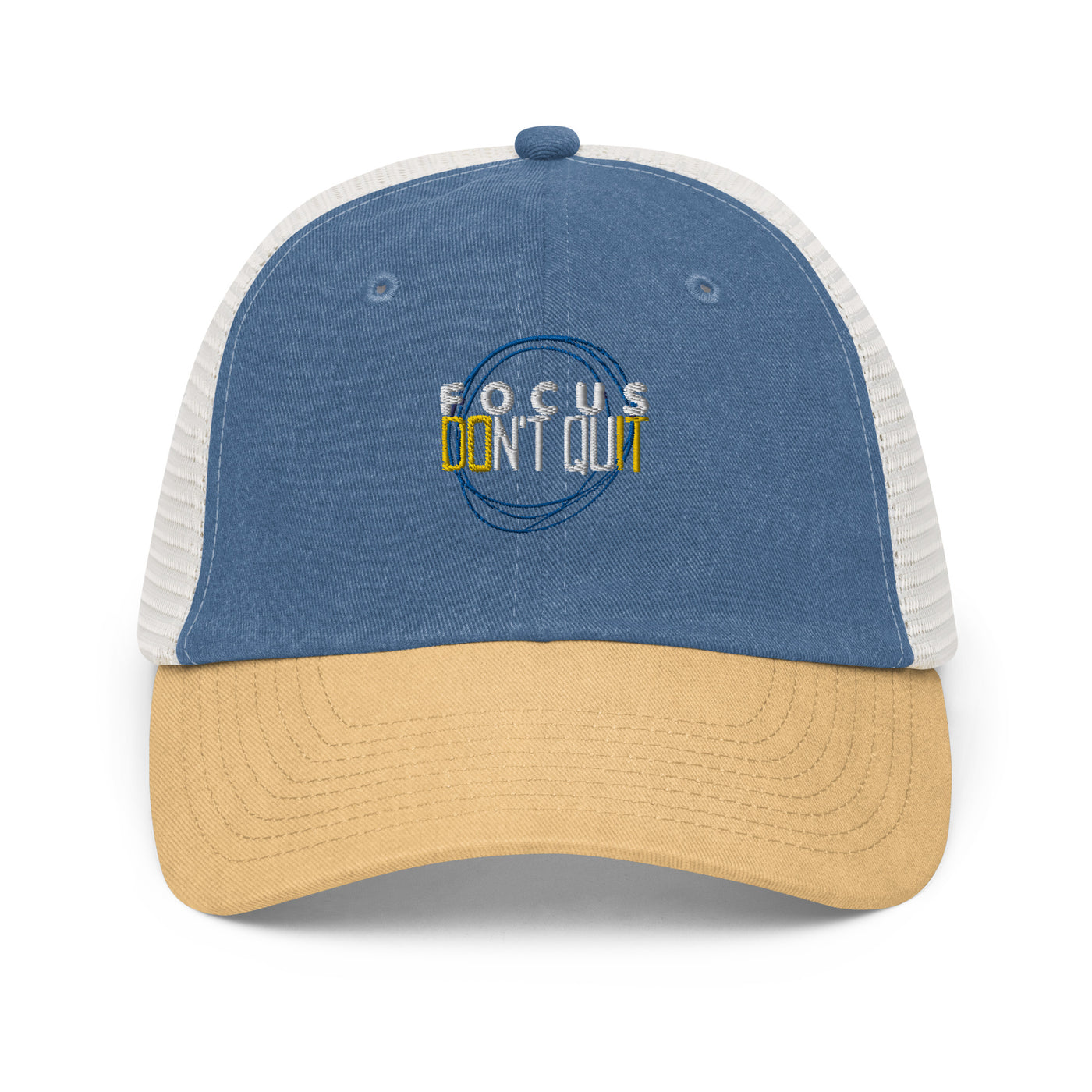 Pigment-Dyed Mustard Cap - Focus Don't Quit