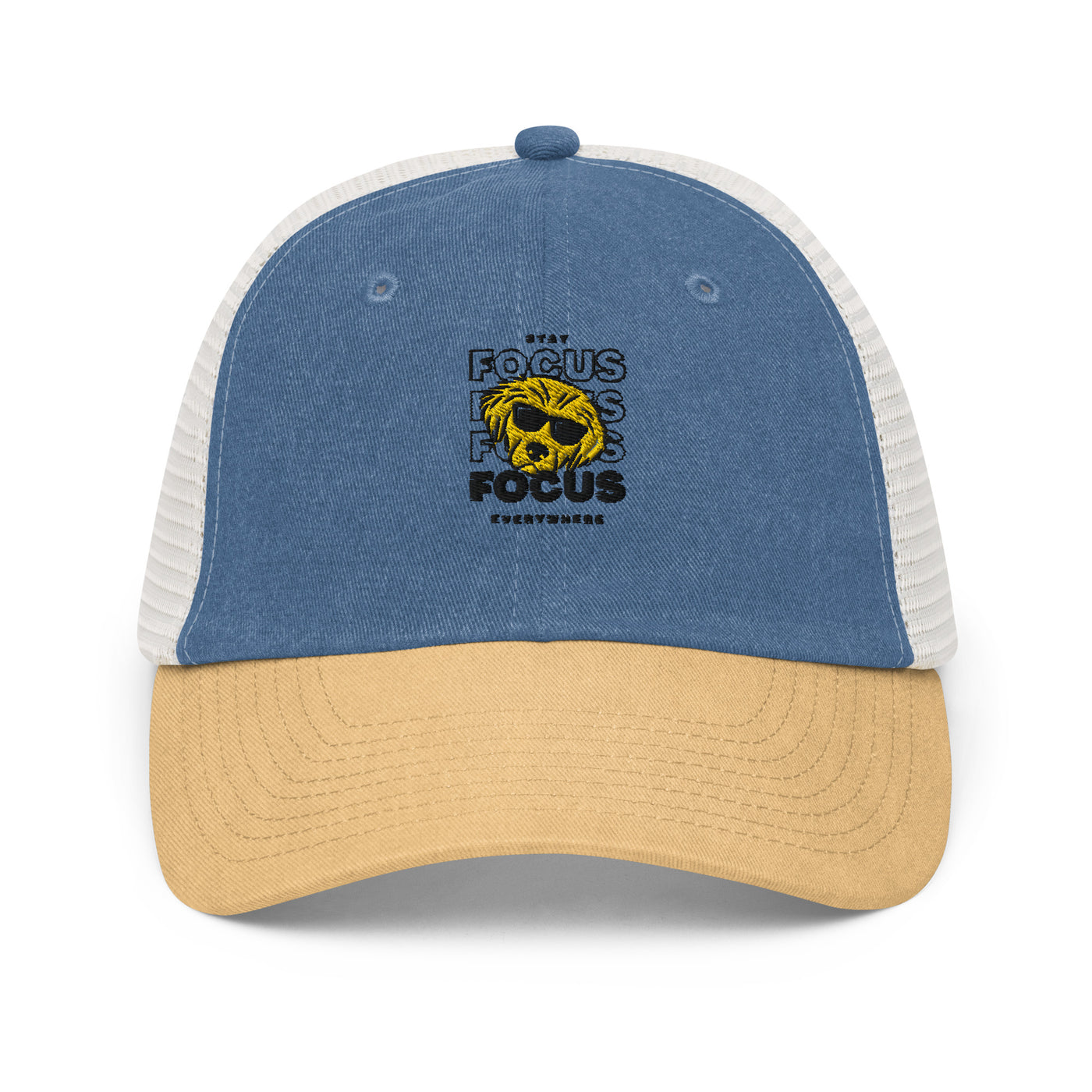 Pigment-Dyed Royal and Mustard Cap - Focus Everywhere