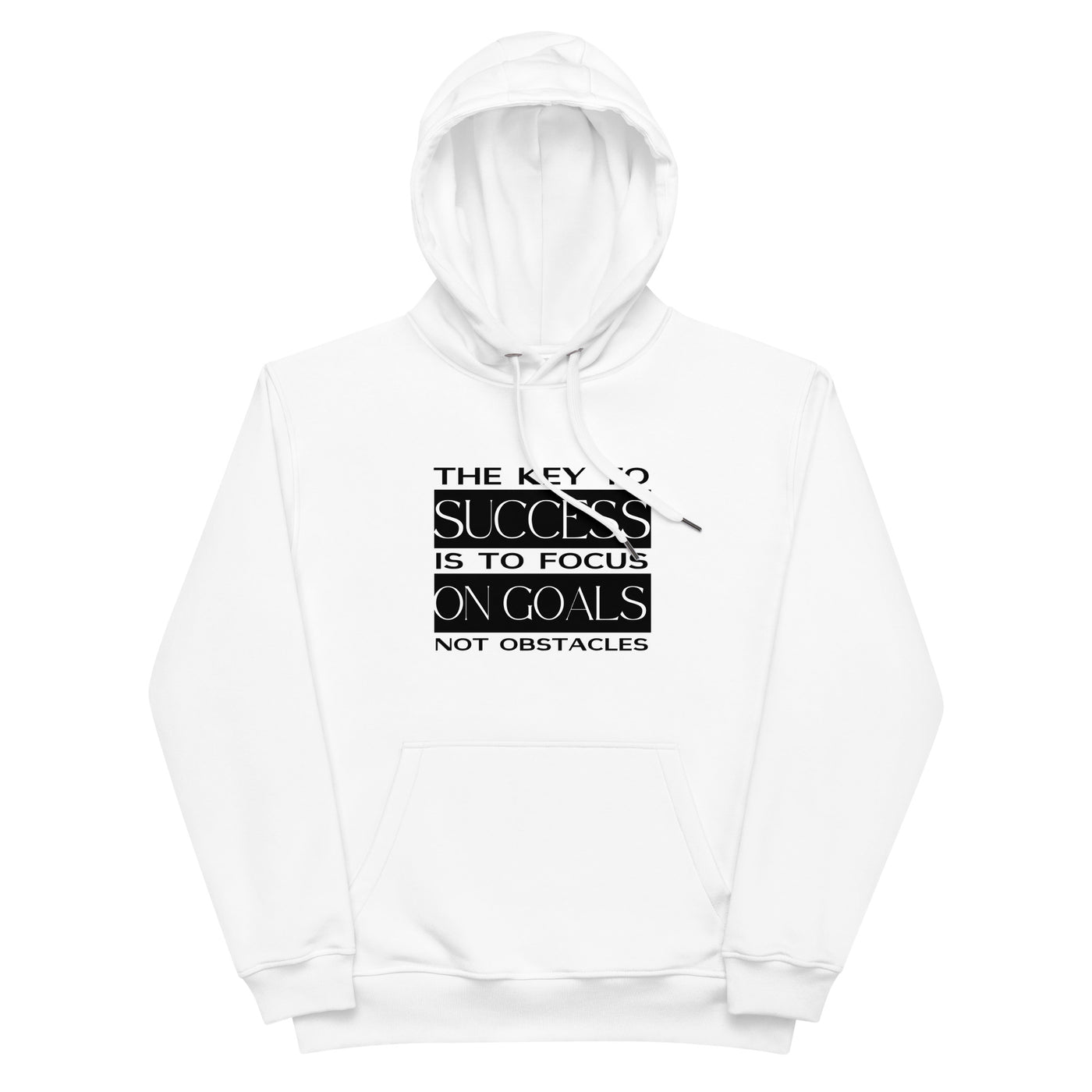 Women's Premium White Eco Hoodie - Key To Success