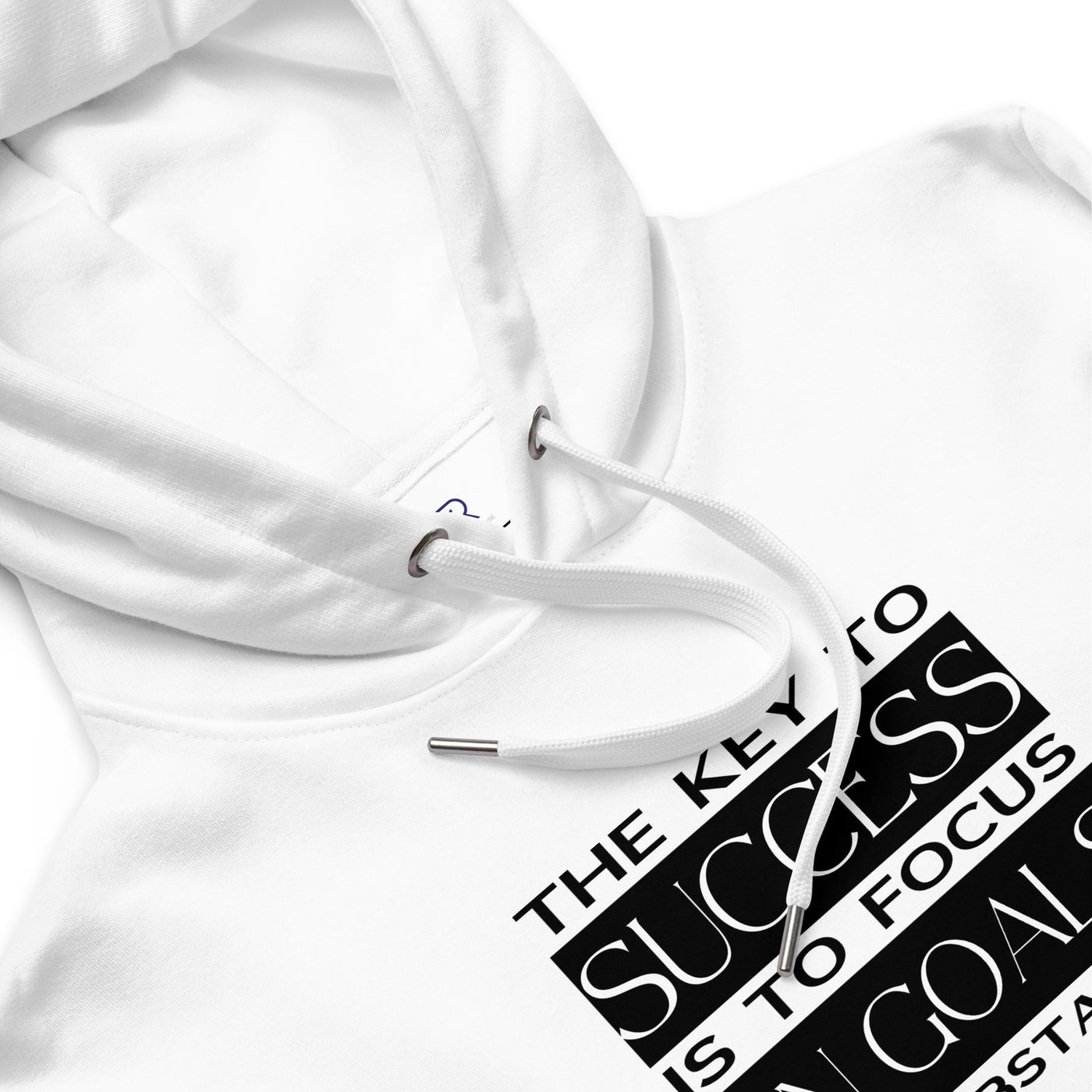 Women's Premium White Eco Hoodie - Key To Success