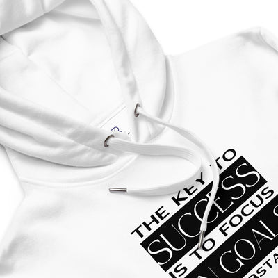 Women's Premium White Eco Hoodie - Key To Success
