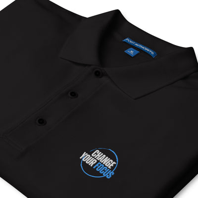 Men's Premium Embroidered Black Polo Shirt - Change Your Focus