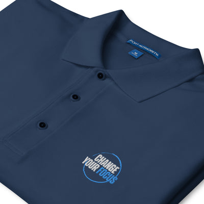 Men's Premium Embroidered Navy Polo Shirt - Change Your Focus