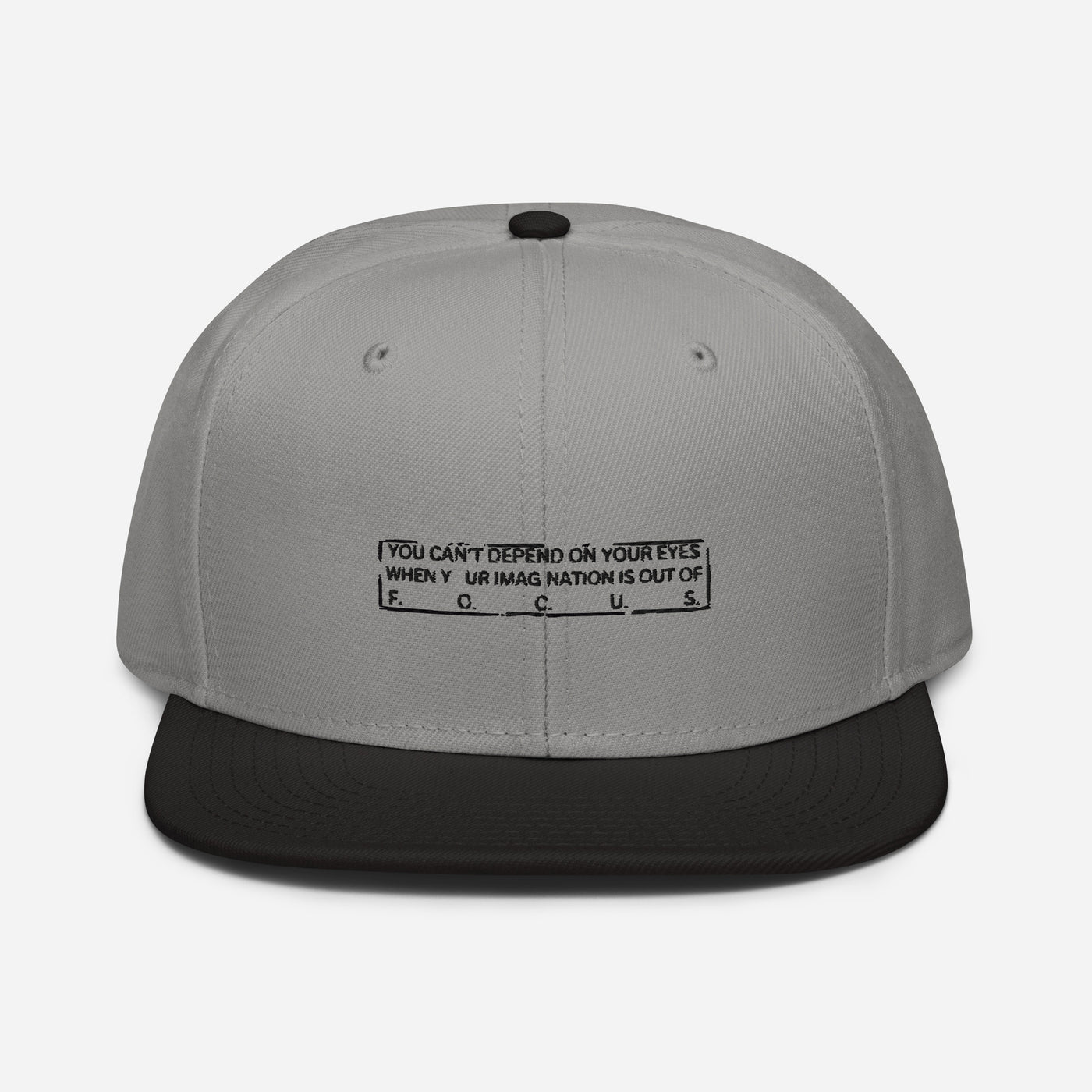Embroidered Gray & Black Snapback - Out of Focus