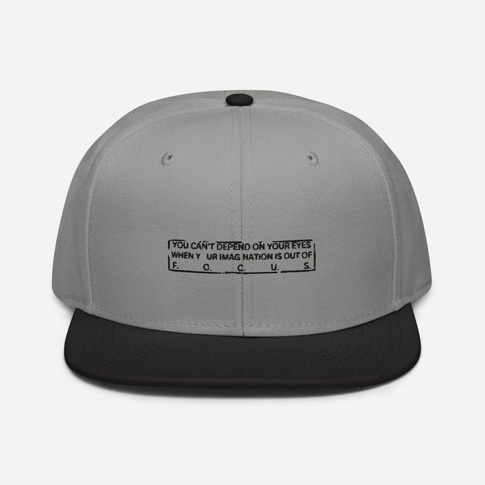 Embroidered Gray & Black Snapback - Out of Focus