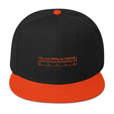 Embroidered Orange & Black Snapback - Out of Focus