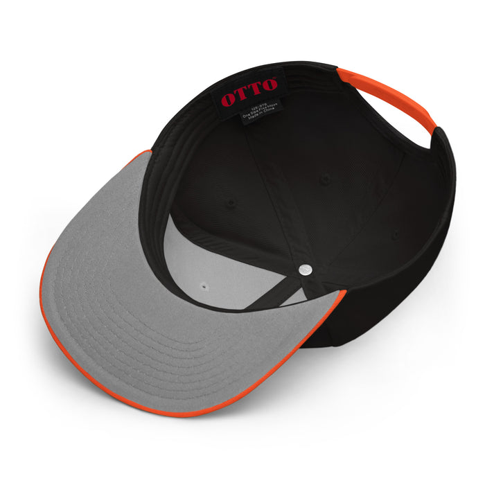 Embroidered Orange & Black Snapback - Out of Focus