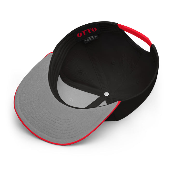 Embroidered Red & Black Snapback - Out of Focus