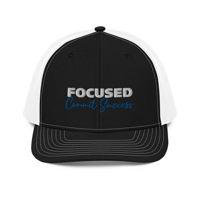 Snapback Black and White Trucker Cap - Focused Commit Success