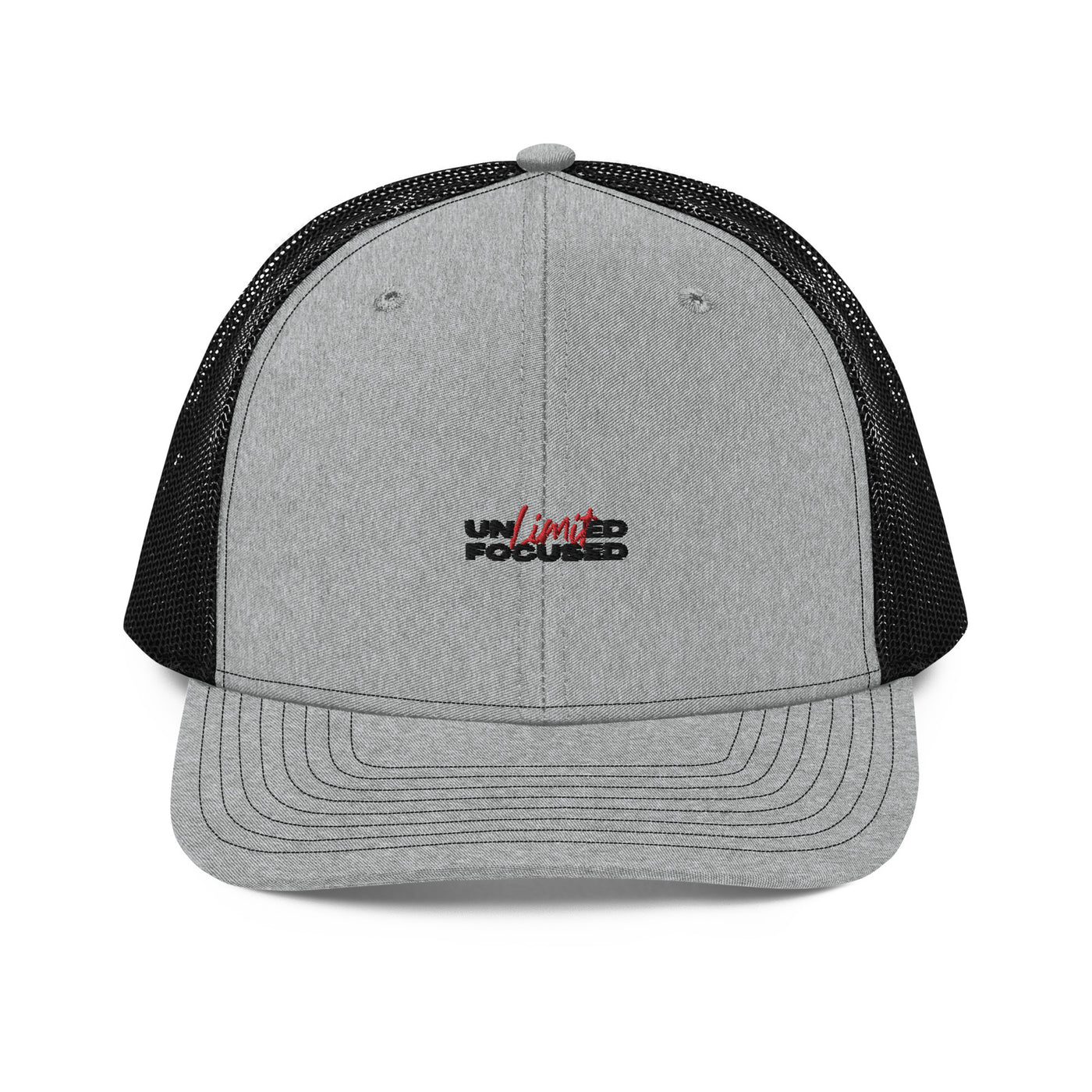 Snapback Heather Grey and Black Trucker Cap - Unlimited Focus