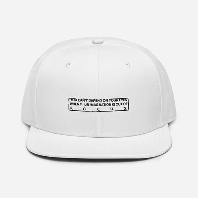 Embroidered White Snapback - Out of Focus