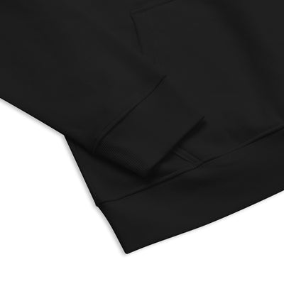 Women's Eco Raglan Embroidered Black Hoodie - Focus and Relax