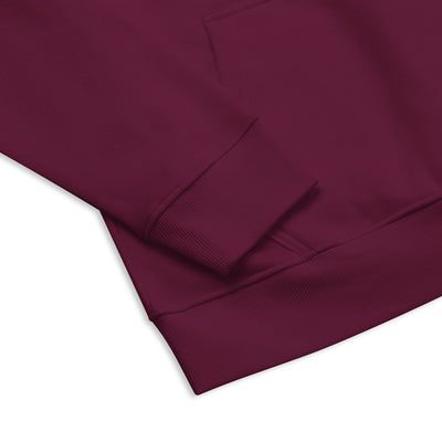 Women's Eco Raglan Embroidered Burgundy Hoodie - Focus and Relax