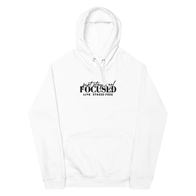 Men's Eco Raglan Embroidered White Hoodie - Stay Cool Focused