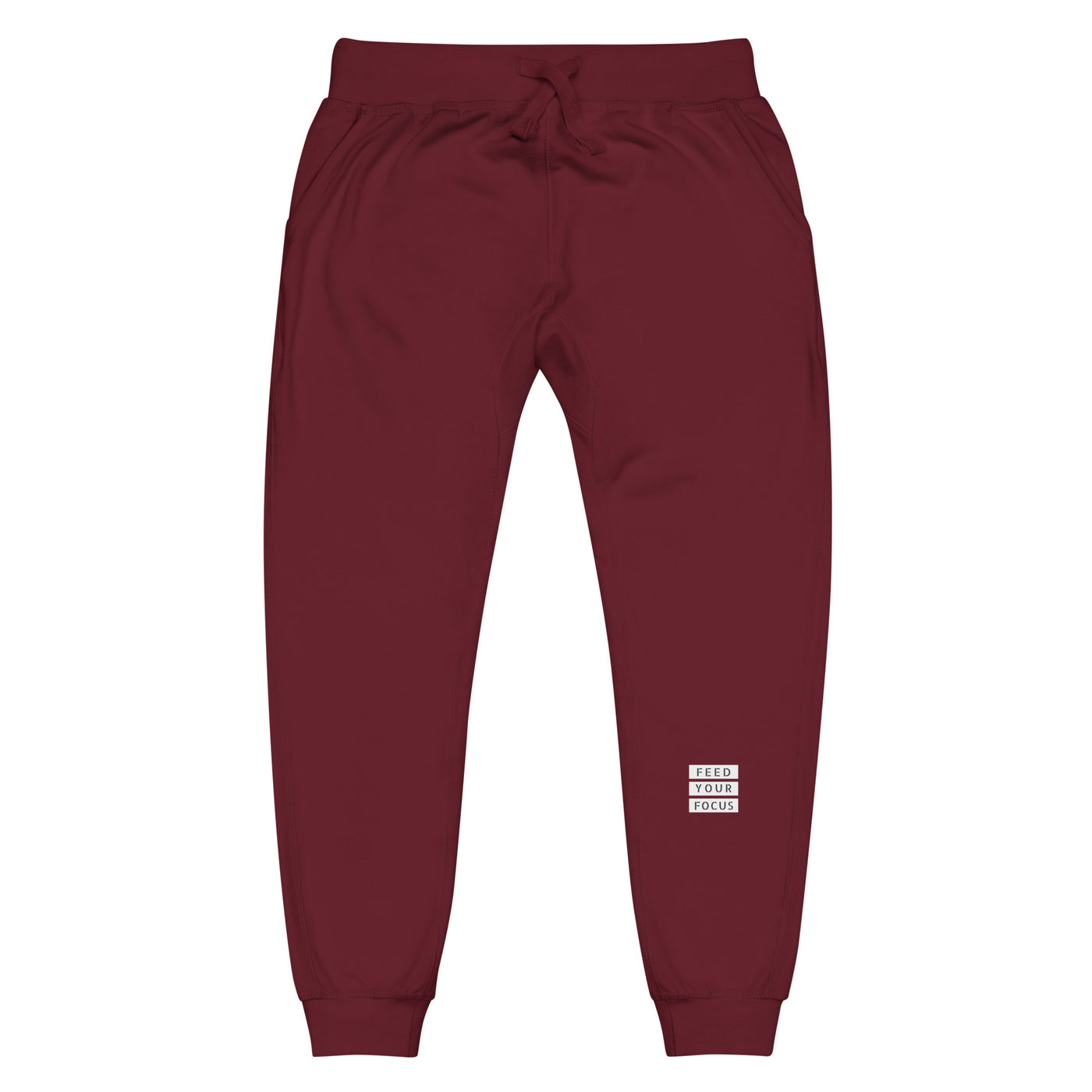 Men's Maroon Fleece Sweatpants - Feed Your Focus