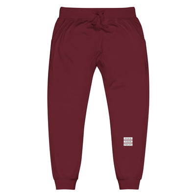 Women's Maroon Fleece Sweatpants - Feed Your Focus