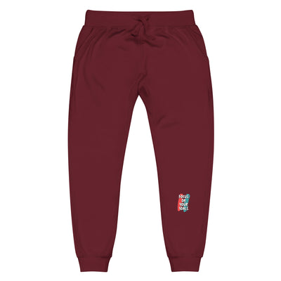 Men's Maroon Fleece Sweatpants - Focus On Your Goals