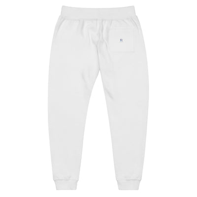 Men's White Fleece Sweatpants - Feed Your Focus