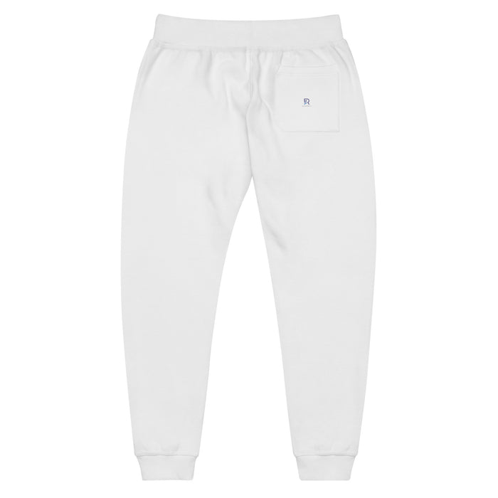 Men's White Fleece Sweatpants - Stay Focus Get It Done