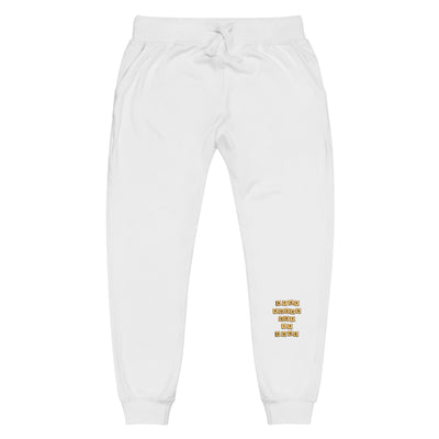Women's White Fleece Sweatpants - Stay Focus Get It Done