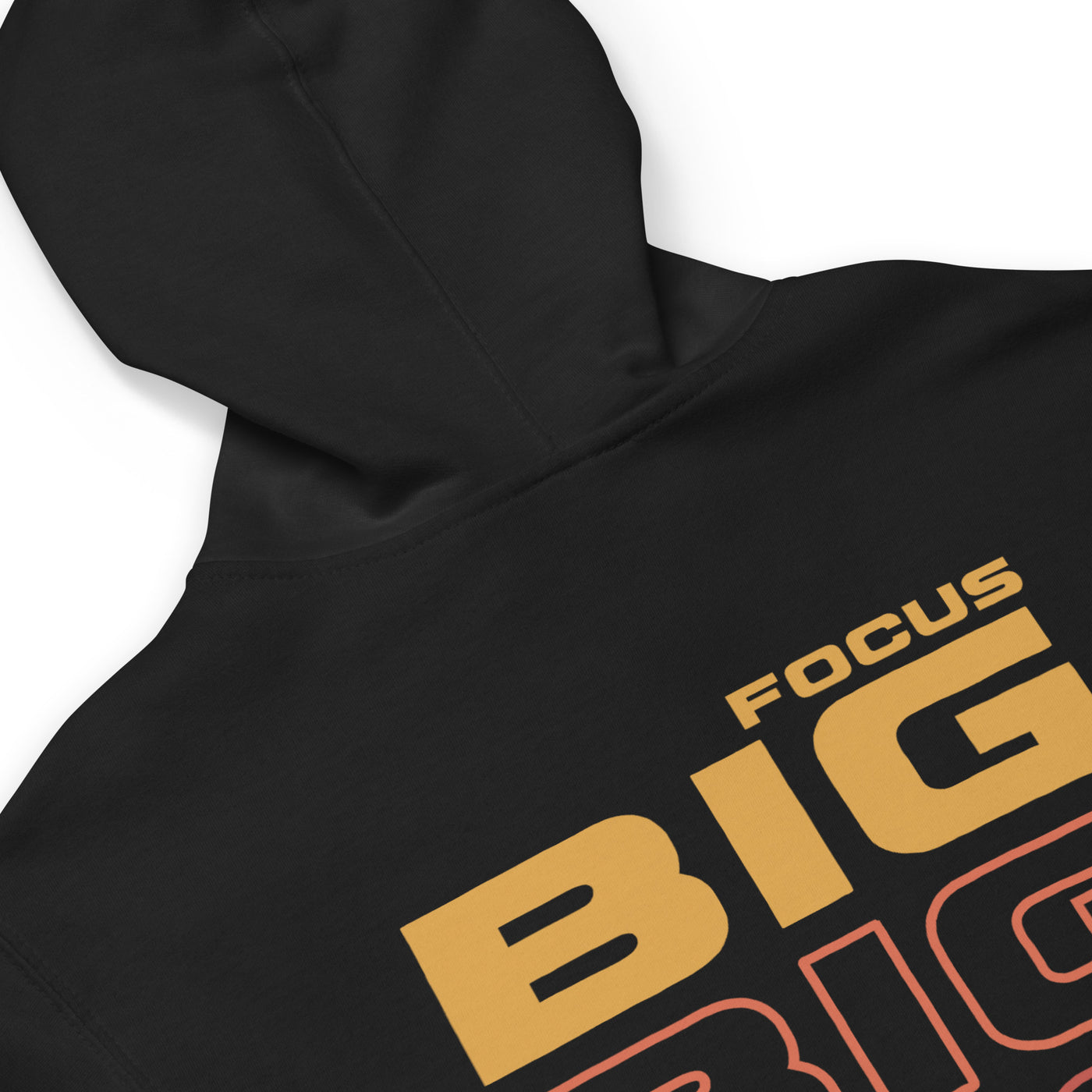 Men's Fleece Zip Up Black Hoodie - Focus Big Dream Big
