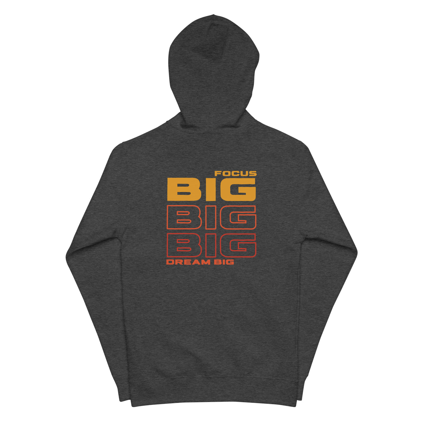 Women's Fleece Zip Up Charcoal Heather Hoodie - Focus Big Dream Big