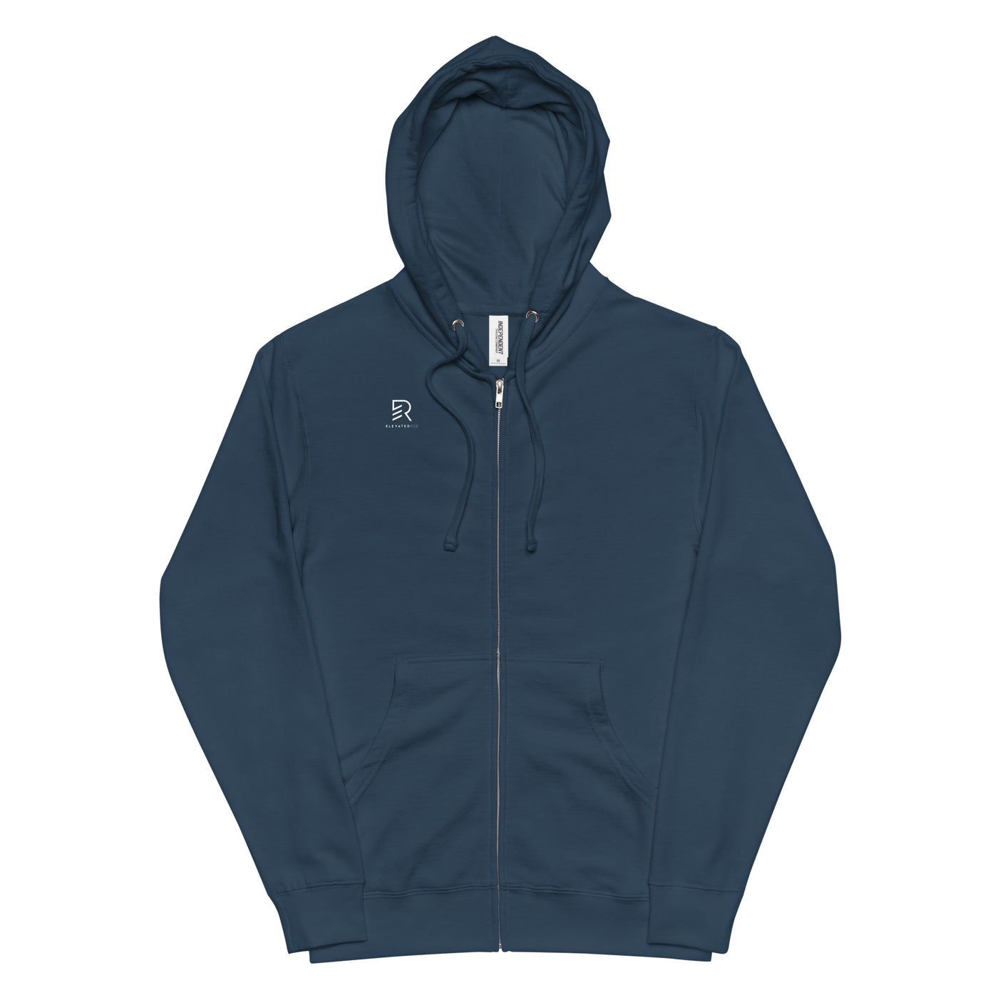 Men's Fleece Zip Up Navy Hoodie - Focus Big Dream Big