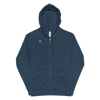 Men's Fleece Zip Up Navy Hoodie - Focus Big Dream Big