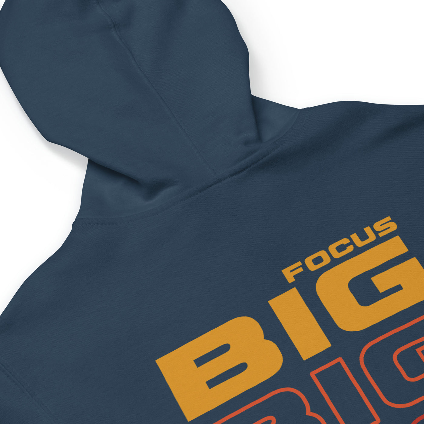 Men's Fleece Zip Up Navy Hoodie - Focus Big Dream Big
