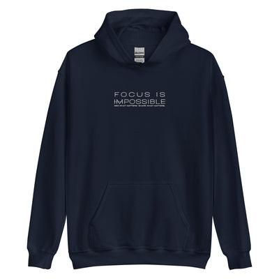 Men's Heavy Blend Embroidered Navy Hoodie - Focus is Possible