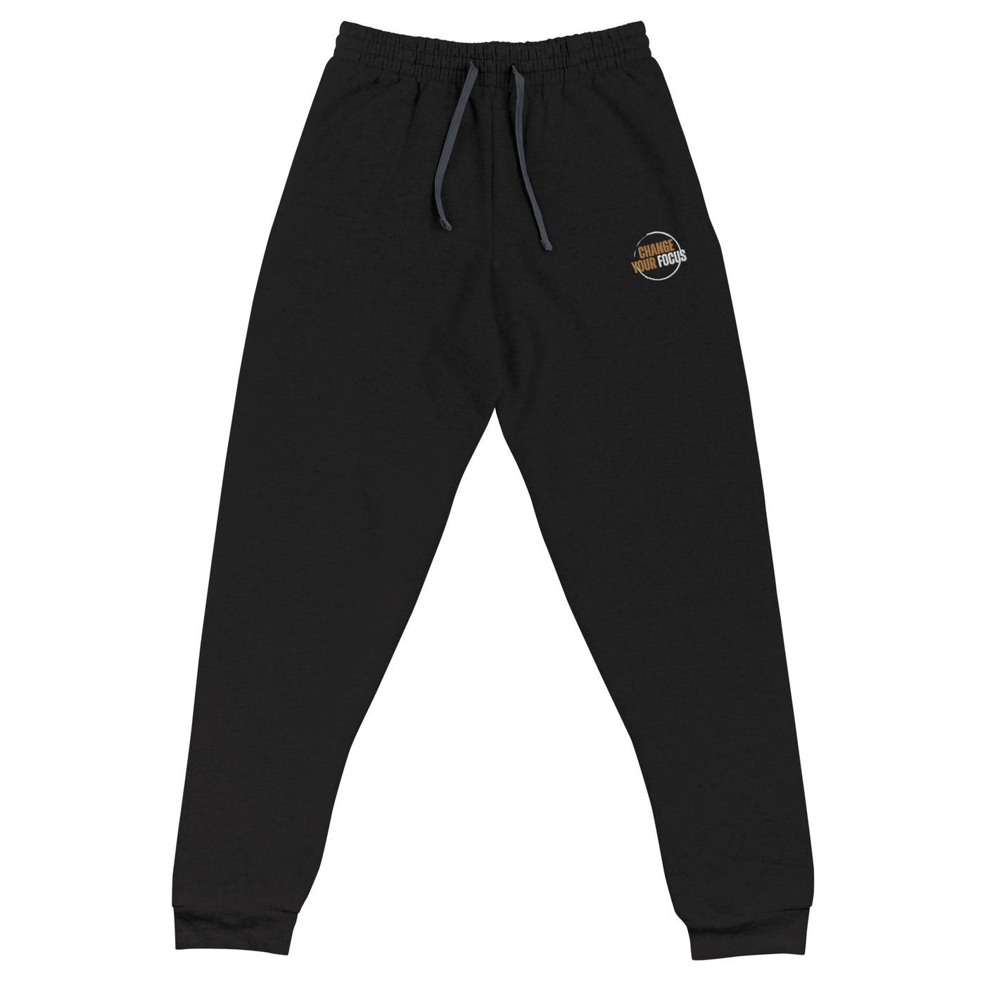 Women's Black Embroidered Joggers - Change Your Focus