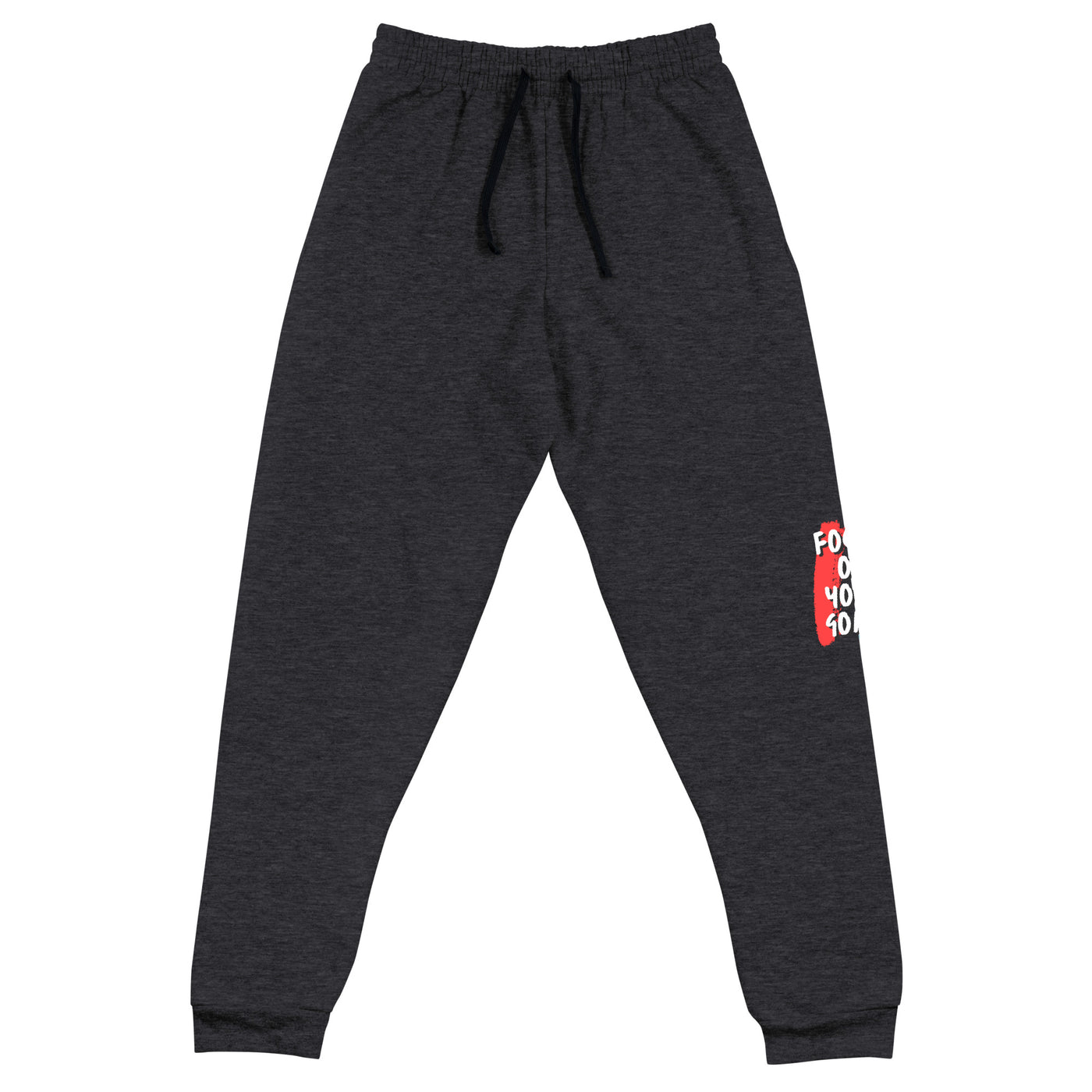 Men's Black Heather Joggers - Focus On Your Goals