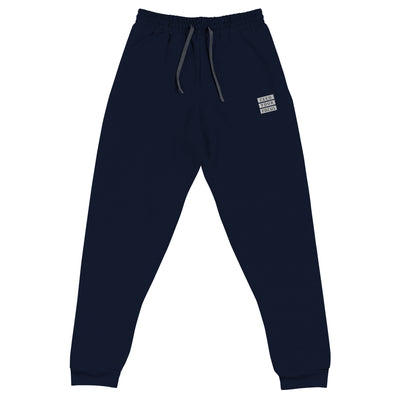 Men's Navy Embroidered Joggers - Feed Your Focus