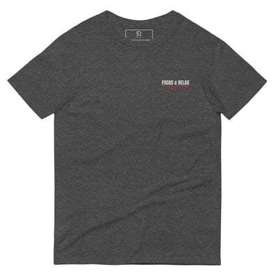 Women's Dark Gray Lightweight Embroidered T-Shirt - Focus & Relax