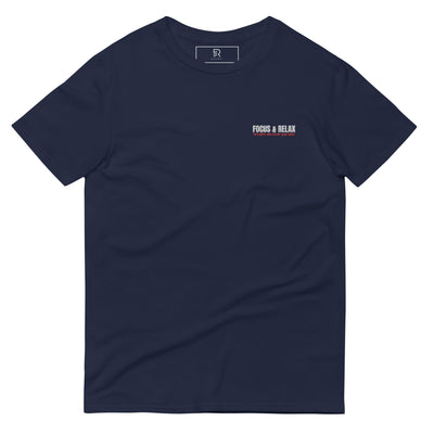 Men's Navy Embroidered Lightweight T-Shirt - Focus & Relax