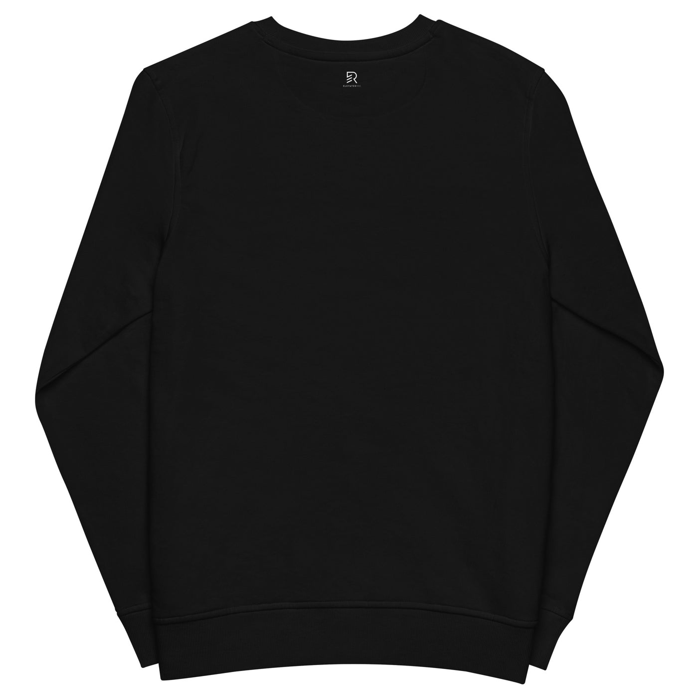 Women's Embroidered Organic Black Sweatshirt - Focus & Relax