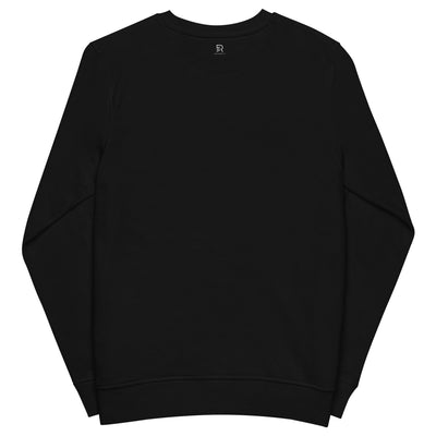 Women's Embroidered Organic Black Sweatshirt - Focus & Relax