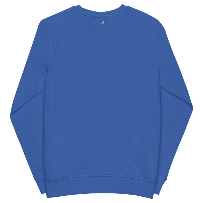 Women's Embroidered Organic Royal Blue Sweatshirt - Focus & Relax
