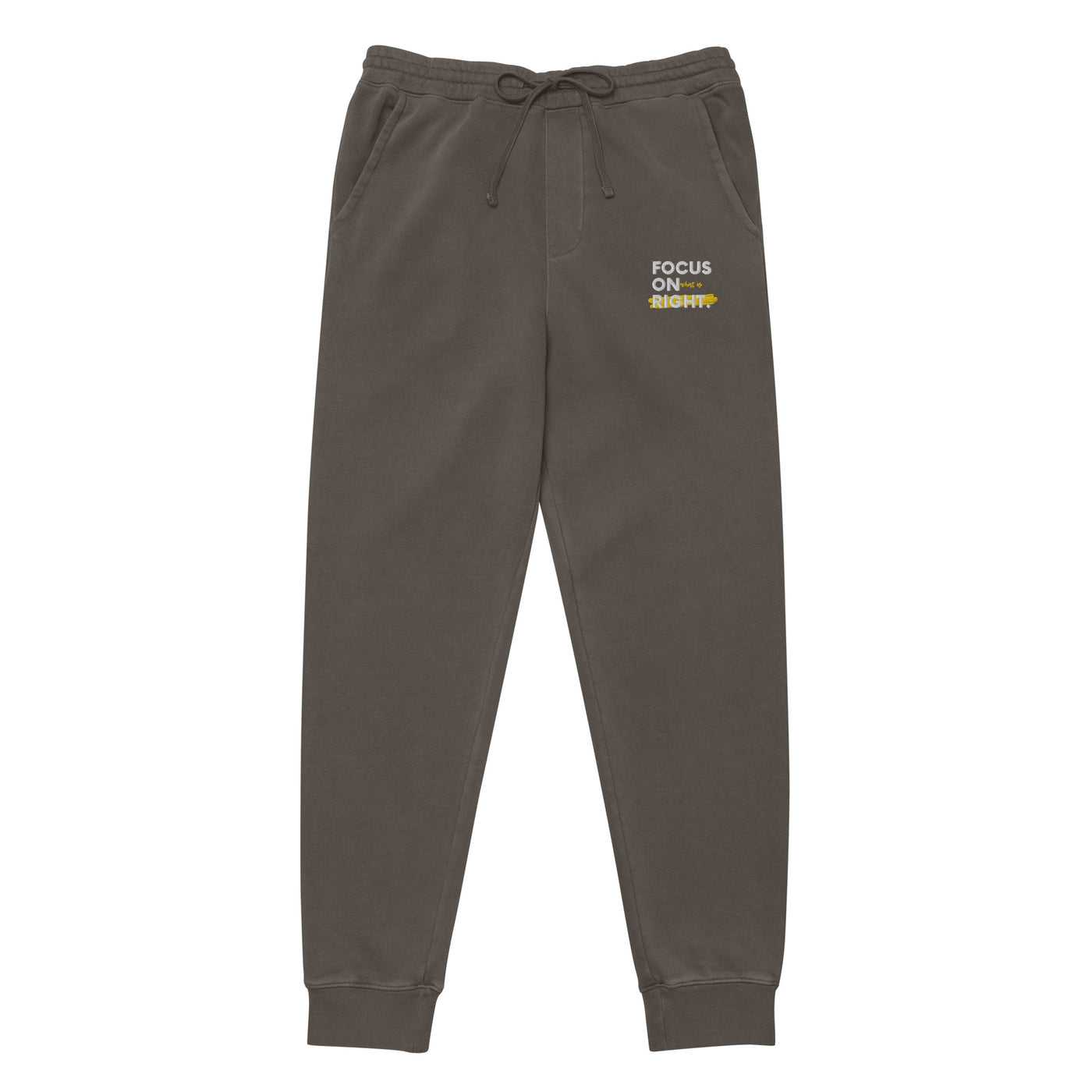 Men's Pigment-Dyed Black Sweatpants - Focus On What Is Right