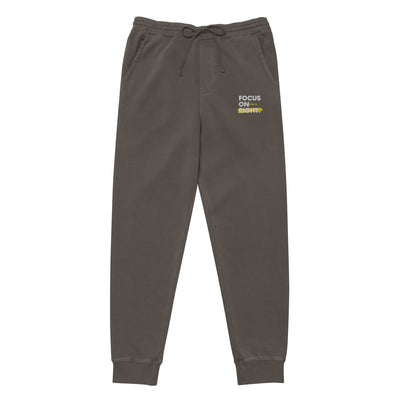 Men's Pigment-Dyed Black Sweatpants - Focus On What Is Right