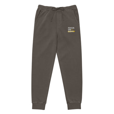 Women's Pigment-Dyed Black Sweatpants - Focus On What Is Right