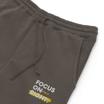 Men's Pigment-Dyed Black Sweatpants - Focus On What Is Right
